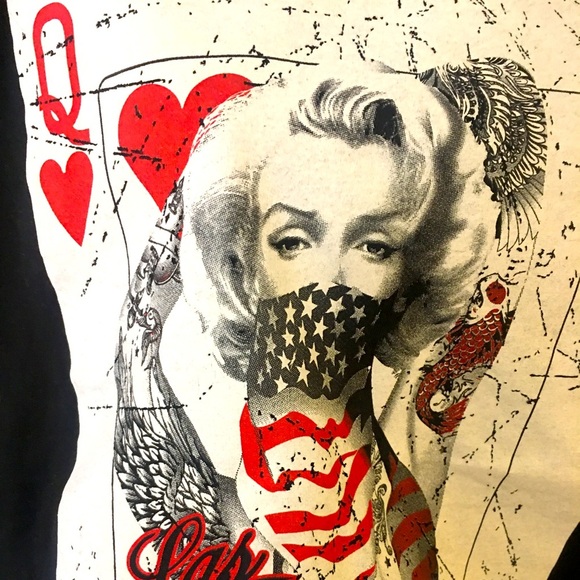 Marilyn Monroe graphic T-shirt Queen of Hearts Tattoo - Picture 1 of 3
